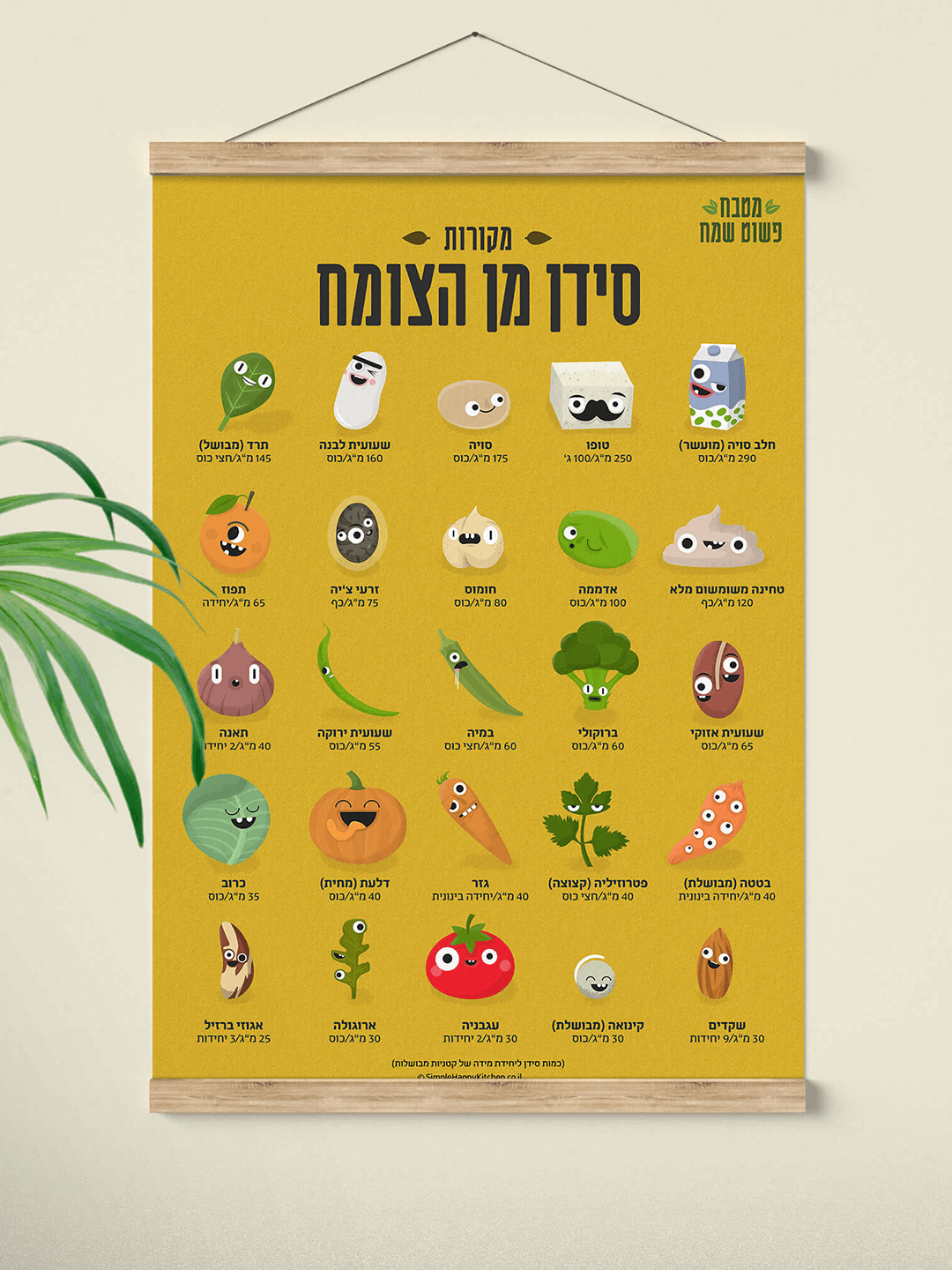 פוסטר - מקורות סידן מן הצומח