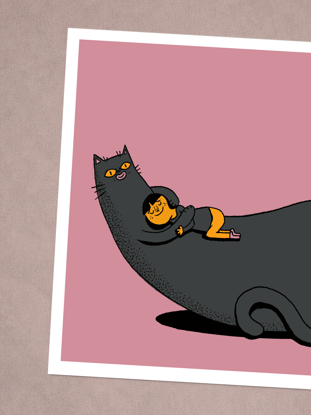 הדפס - חיבוק מחתולה גדולה