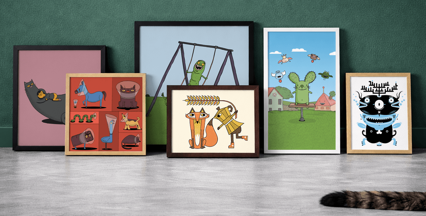 קולקציית פרינטים וסטיקרים וגם זנב של חתול