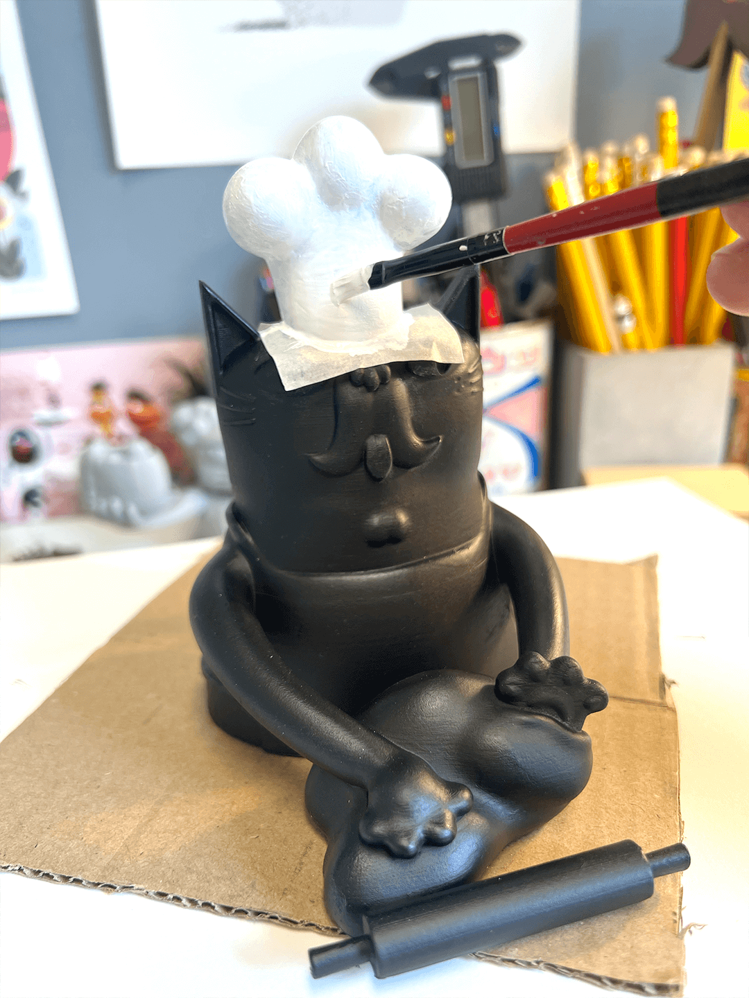 ללוש החתול הלש - דמות תלת מימד בצביעה ידנית