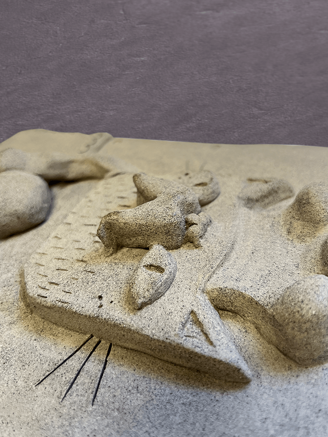 Laloush the Cat Kneads Dough - Ceramic Relief