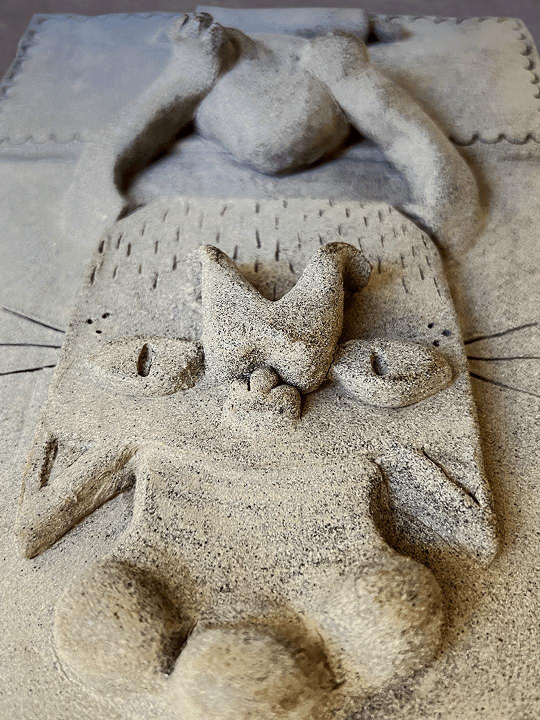 Laloush the Cat Kneads Dough - Ceramic Relief