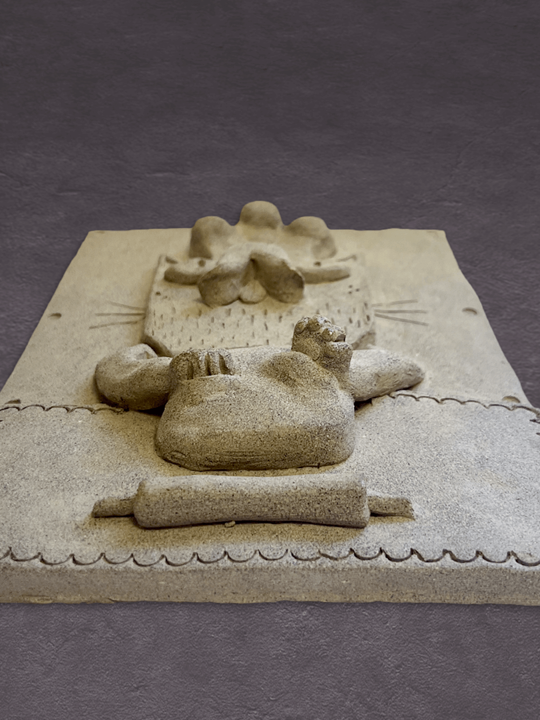 Laloush the Cat Kneads Dough - Ceramic Relief