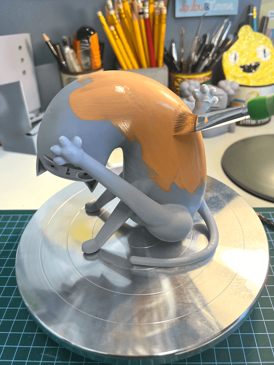 ליקריץ החתול המתנקה - דמות תלת מימד בתהליך עבודה