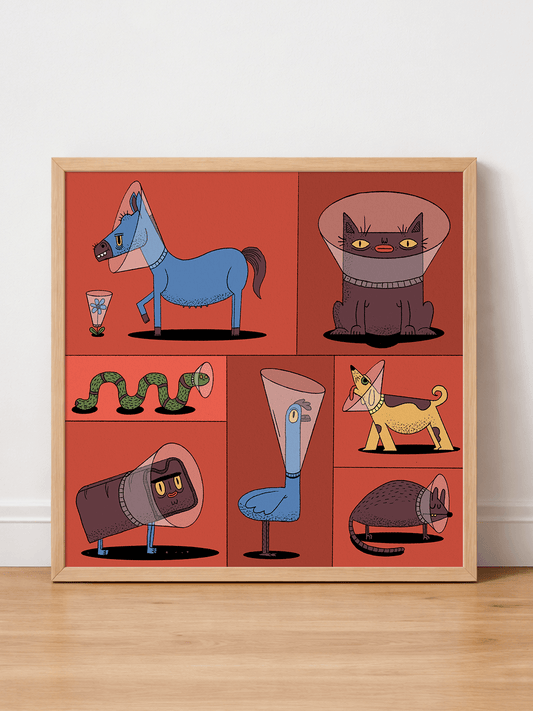 הדפס - חיות עם קולר אליזבתני